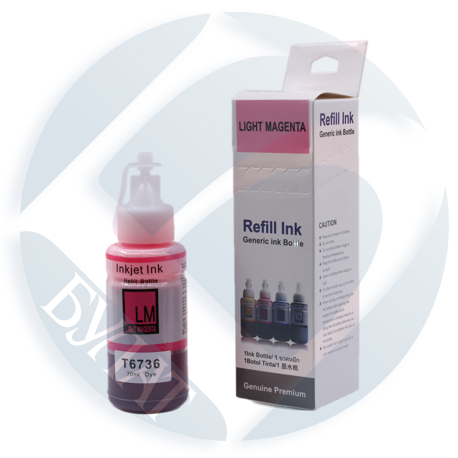 Контейнер с чернилами (с клапаном) Epson L800 T6736/C13T67364A Light Magenta (70мл) dye