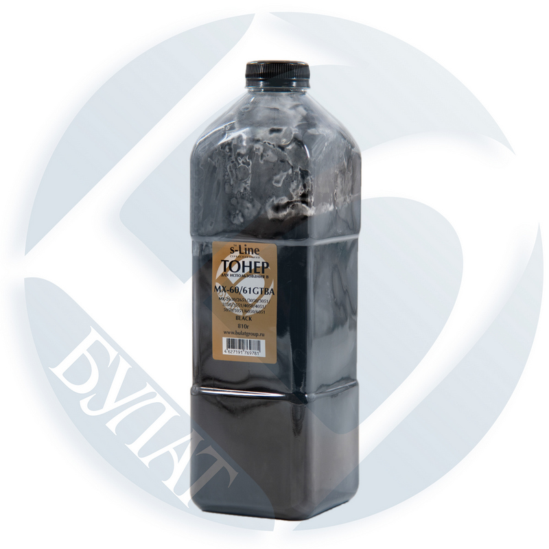 Тонер Sharp MX-2630/3050 банка 810г MX-60/61GTBA Black (тонер+девелопер) БУЛАТ s-Line