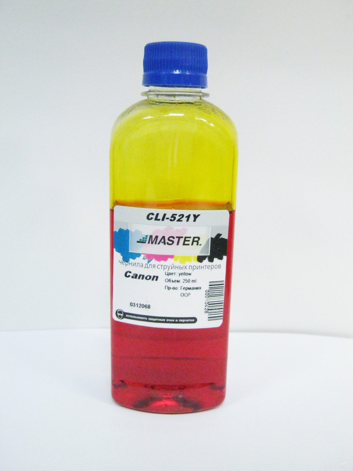 Чернила для Canon CLI-521Y для iP3600/4600/4700/MP540/620/630/980/MX860, yellow, 250мл