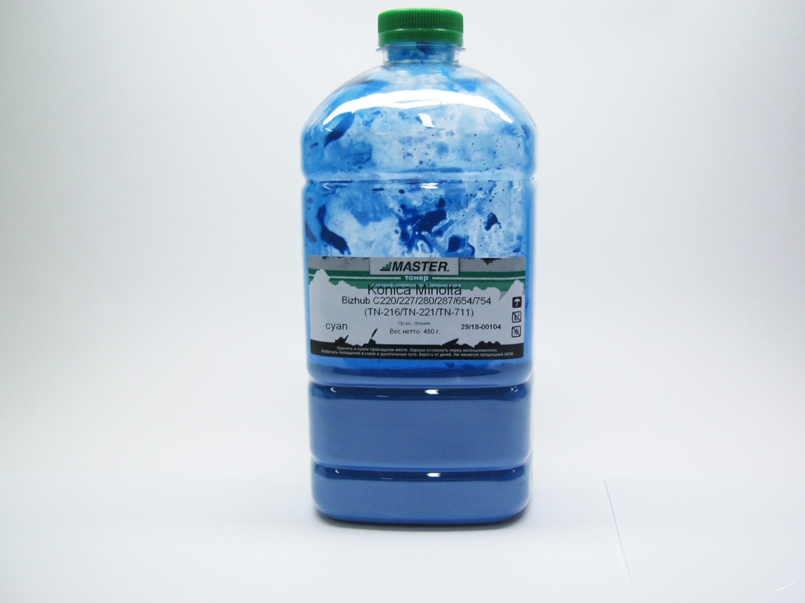 Тонер Konica Minolta bizhub C220 C227 C280 C287 C654 C754 тип TN-216 TN-221 TN-711 cyan, 480 гр/канистра