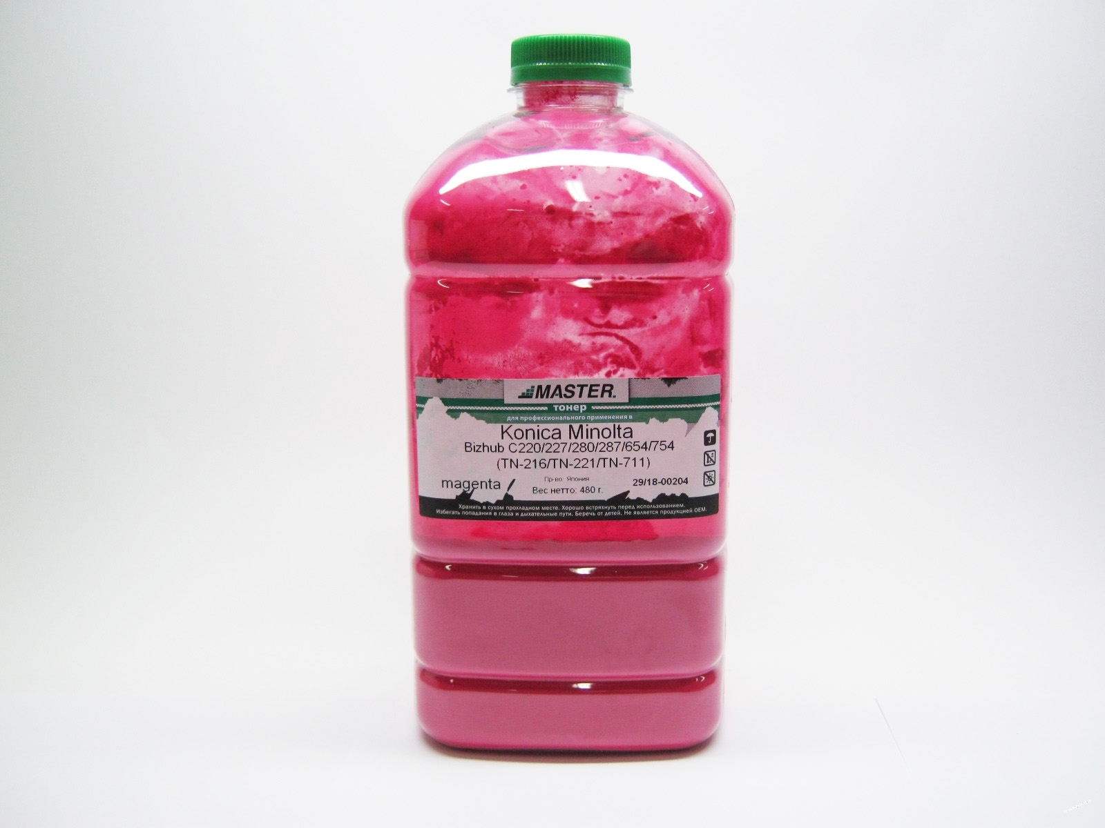 Тонер Konica Minolta bizhub C220 C227 C280 C287 C654 C754 тип TN-216 TN-221 TN-711 magenta, 480 гр/канистра