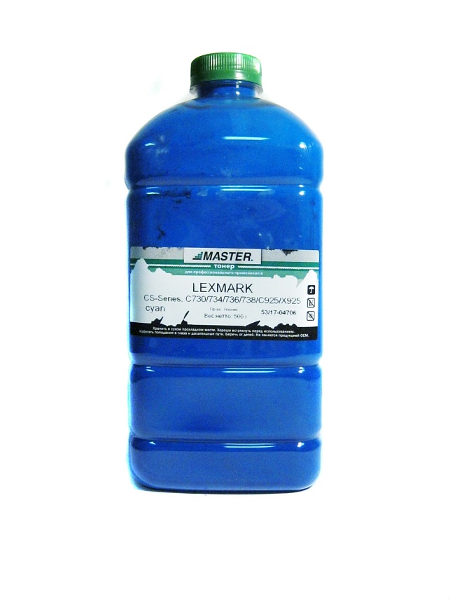 Тонер Lexmark CS-Series, C734/736/738/C925/X925, cyan, 500г/канистра