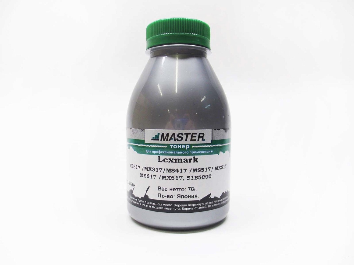 Тонер Lexmark MS317/MX317/MS417/MX417/MS517/MX517/MS617/MX617, 51B5000, Tomoegawa, 70 г/банка, 2,5K