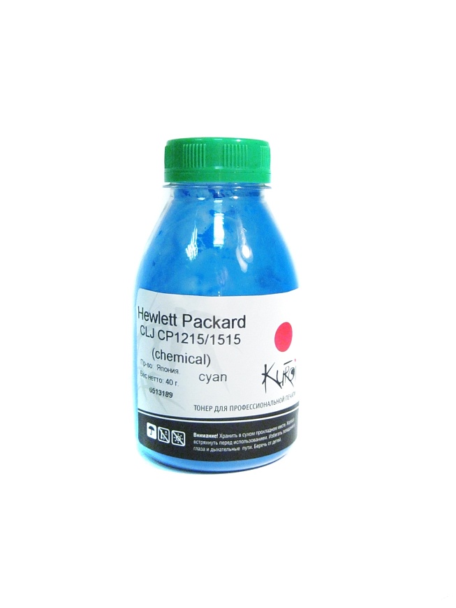 Тонер HP CLJ CP1215 CP1515 CP1525 CM1312 CM1415 Pro 200 M251n M276 Canon LBP-5050 LBP-7100 LBP-7110, Kuroi, cyan, 40г/банка, химический