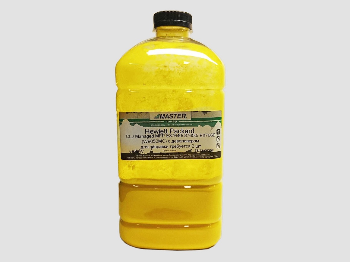Тонер HP CLJ Managed MFP E87640 87650 E87660 (W9052MC), Yellow, с девелопером, 470гр/канистра, 52K (для заправки требуется 2 шт)