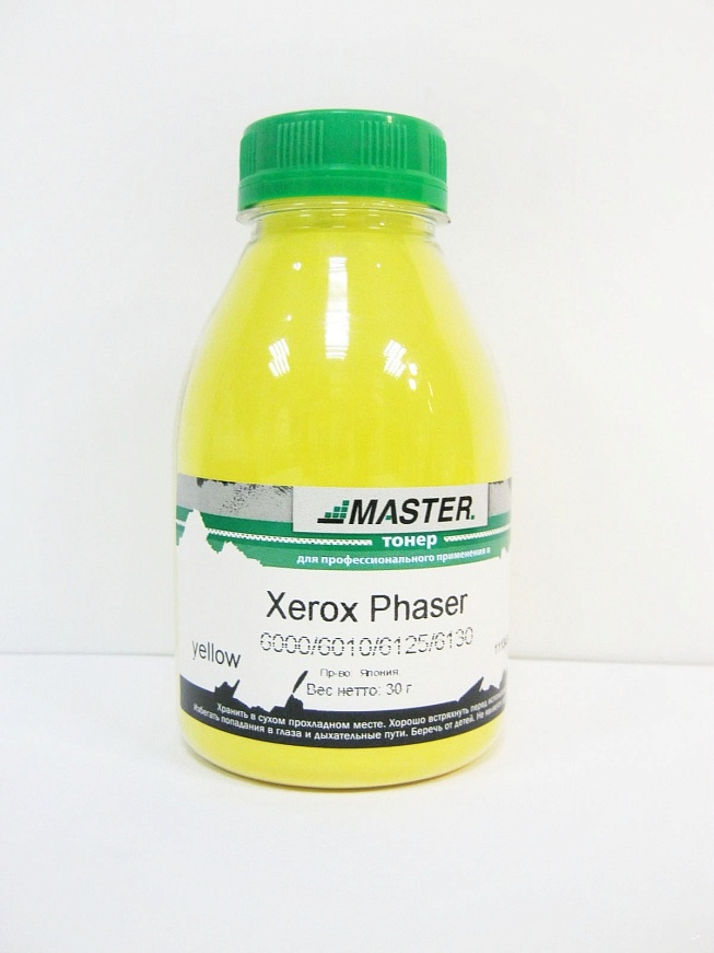 Тонер Xerox Phaser 6000/6010/6020/6022/6125/6130/6500/WC6015/6505/6025/6027,  yellow, 30г/банка, 1K