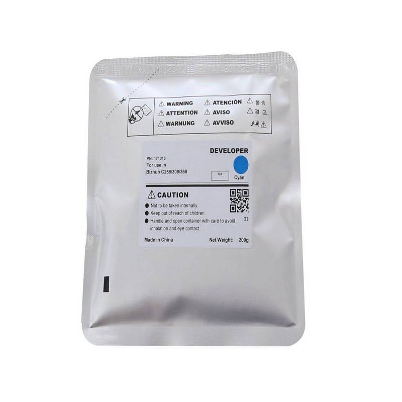 Девелопер для KONICA MINOLTA Bizhub C258 C308 C368 Cyan, 200г, 600000 стр.,
