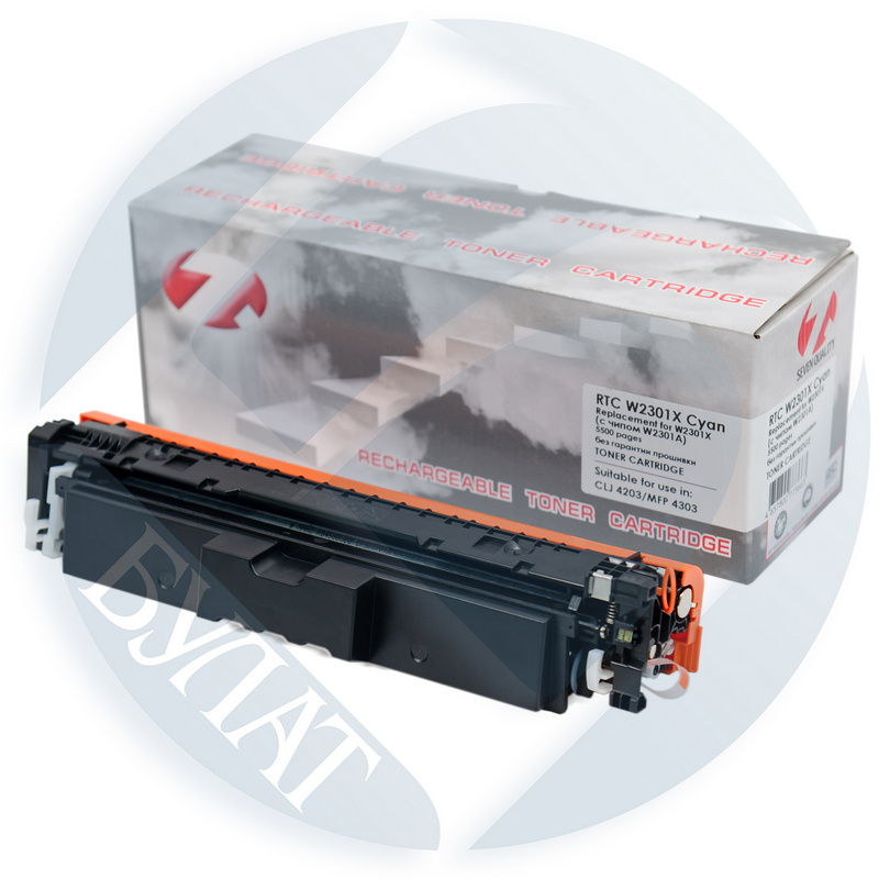 Тонер-картридж HP Color LJ 4203 / 4303 W2301X Cyan (5.5k). (с чипом W2301A) 7Q без гарантии прошивки