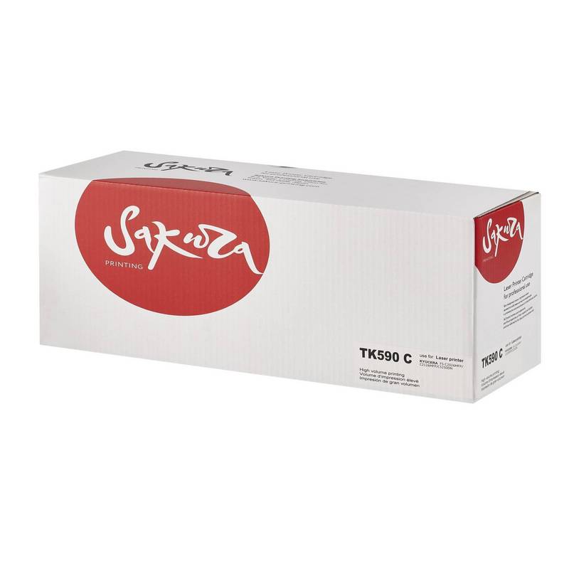 Картридж Sakura TK-590 C (1T02KTCNL0) для Kyocera Mita FS-C2026/FS-C2126MFP, голубой, 5000 к.