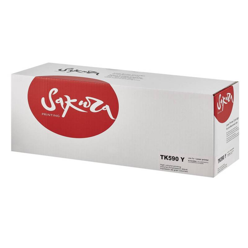 Картридж Sakura TK-590 Y (1T02KVANL0) для Kyocera Mita FS-C2026/FS-C2126MFP, желтый, 5000 к.