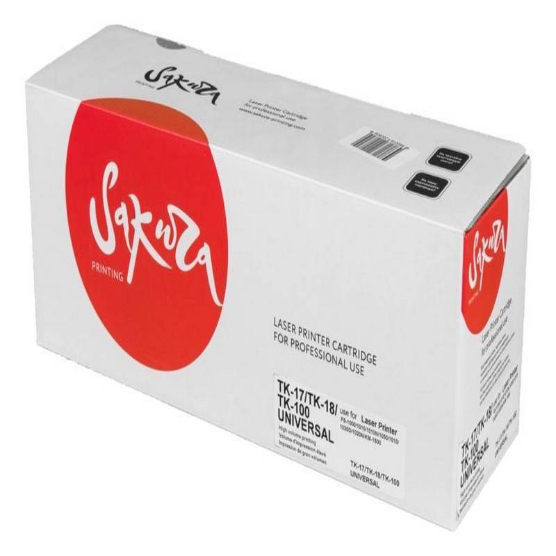 Картридж Sakura TK-17 TK-18 TK-100 для Kyocera Mita FS-1000/FS-1010/FS-1010N/FS-1050/1010+PRINTERFS-1020D/1020NPRINTERFS-KM-150, черный, 7200 к.