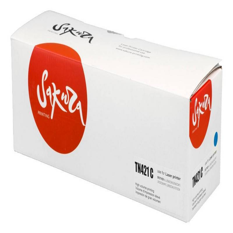 Картридж Sakura TN-421 C для Brother HL-8260DCW/DCP-8410/MFC-8690, голубой, 1800 к.