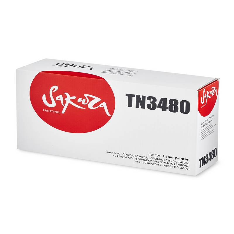 Картридж Sakura TN-3480 для Brother DCP-L5500DN/DCP-L6600DW/MFC-L5700DN/MFC L6200DW/MFC-L5750DW/HL-L5000/HL-L5100/HL-L5200/HL-L6250/HL-L6300/HL-L6400/M