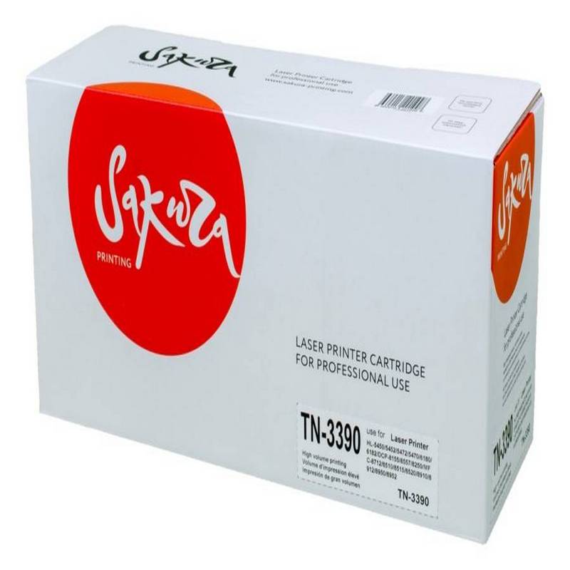 Картридж Sakura TN-3390 для Brother HL-5450/MFC-8712/MFC-8910/MFC-8912/MFC-8952/MFC-8520/MFC-8950/HL-5452/HL-5472/HL-6182/DCP-8557/HL-5470/HL-6180