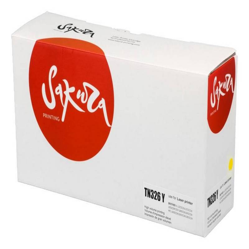 Картридж Sakura TN326Y для Brother HL-8250/DCP-8450/MFC-8650, желтый, 3500 к.  TN-326