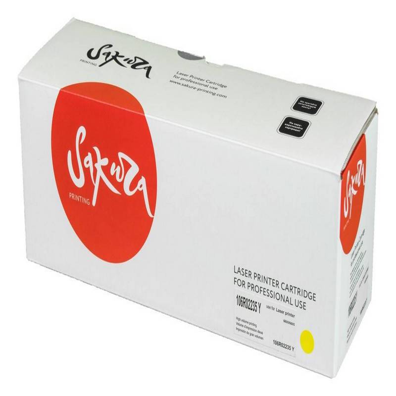 Картридж Sakura 106R02235 для XEROX Phaser6600/WC6605, желтый, 6000 к.