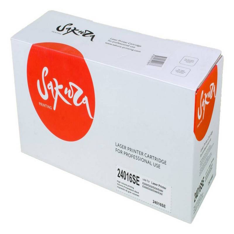 Картридж Sakura 24016SE для Lexmark E230 E232 E234 E240 E330 E332 E340 E342, черный, 2500 к.