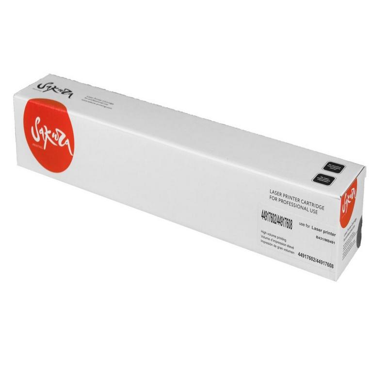 Картридж Sakura 44917608 44917602 для OKI MB491 MB43, черный, 12000 к.