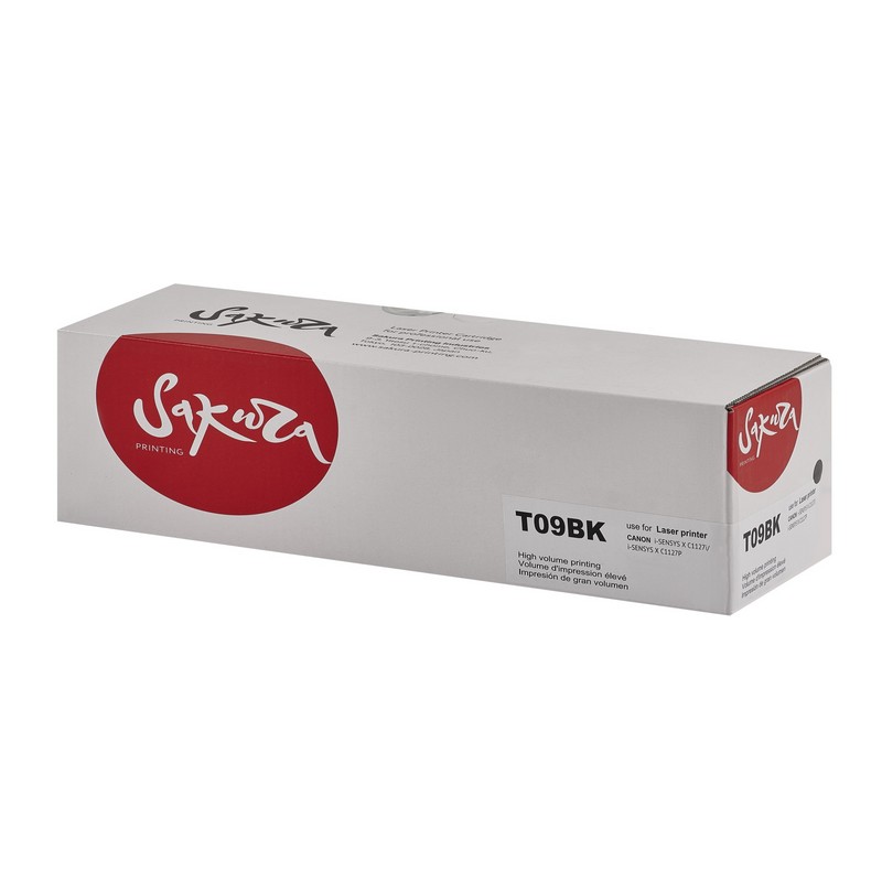 T09 BK-ECO (3020C006) Sakura картридж для Canon i-SENSYS C1127iF, C1127i, C1127P, черный, 7600 к. (чип без счетчика копий)