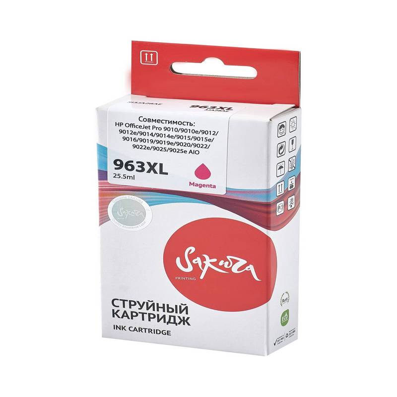 Струйный картридж Sakura 3JA28AE (№963XL Magenta) для HP OfficeJet Pro 9010/9010e/9012/9012e/9014/9014e/9015/9015e/9016/9019/9019e/9020/9022/9022e/9025 .9025e