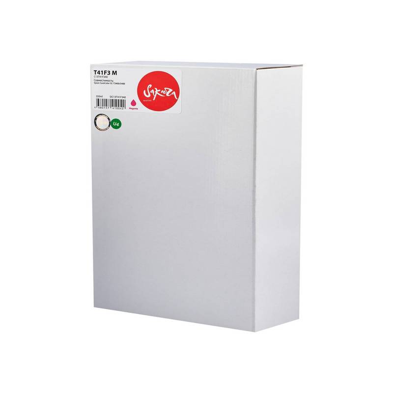 Струйный картридж Sakura C13T41F340 (T41F3 M) для Epson SureColor SC-T3400 SC-T5400, пигментный тип чернил, пурпурный, 350 мл.
