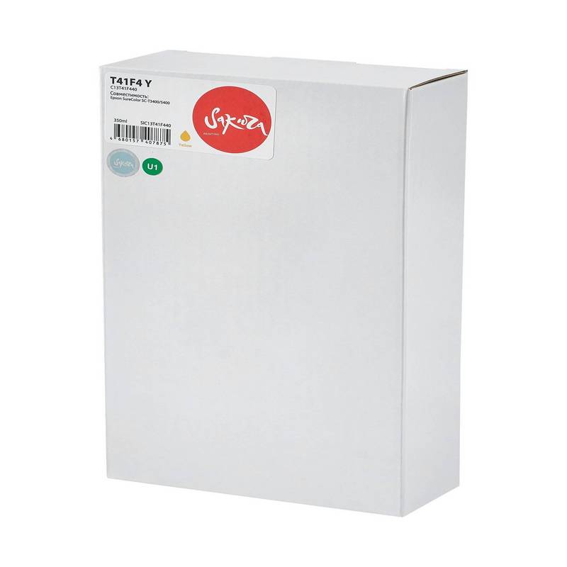 Струйный картридж Sakura C13T41F440 (T41F4 Y) для Epson SureColor SC-T3400 SC-T5400, пигментный тип чернил, желтый, 350 мл.