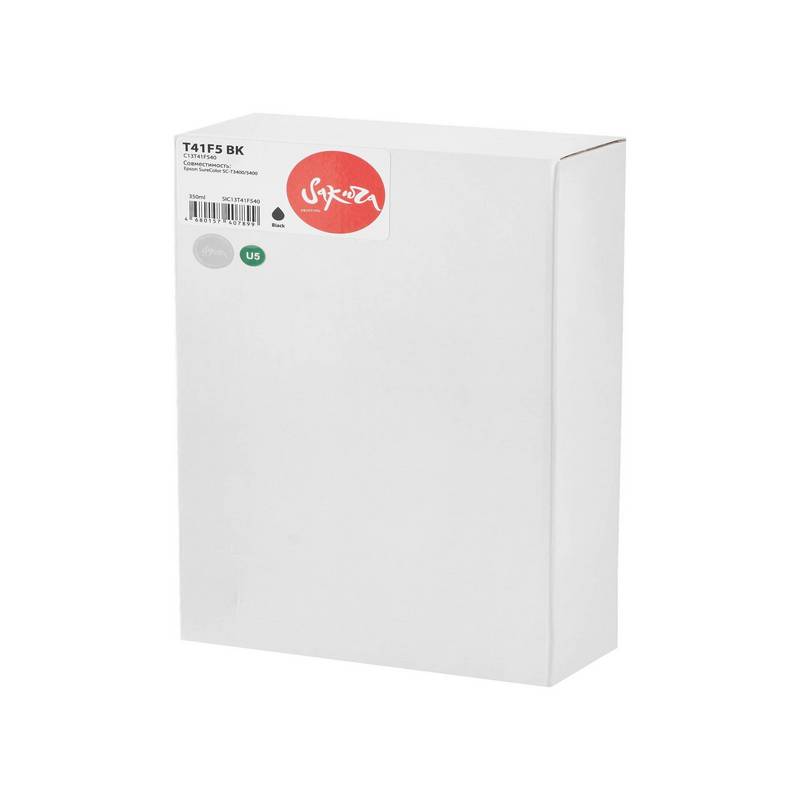 Струйный картридж Sakura C13T41F540 (T41F5 BK) для Epson SureColor SC-T3400 SC-T5400, пигментный тип чернил, черный, 350 мл.