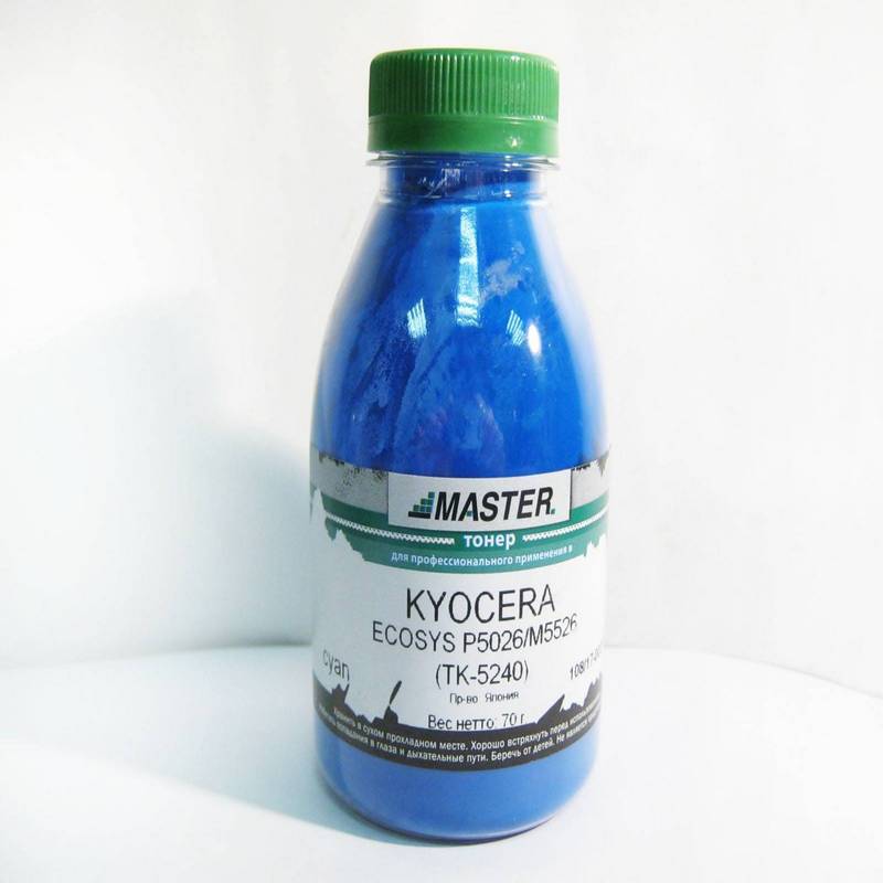 Тонер Kyocera Mita ECOSYS P5026/M5526, TK-5240, 70г/банка, cyan, 3K