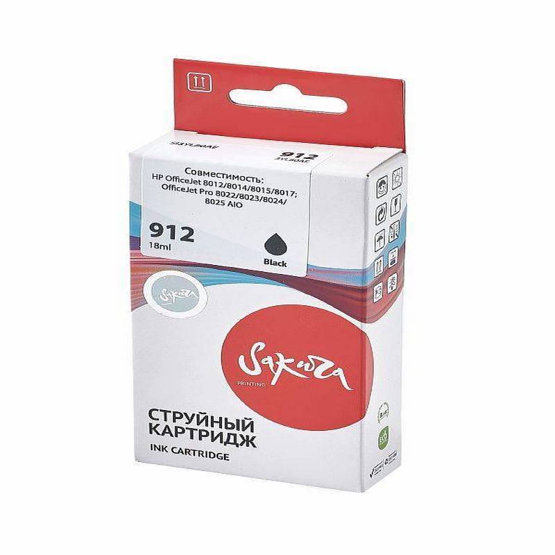 Струйный картридж Sakura 3YL80AE (№912 Black) для HP OfficeJet 8012 8013 8014 8015 8017 OfficeJet Pro 8022 8023 8024 8025 AIO, пигментный тип чернил
