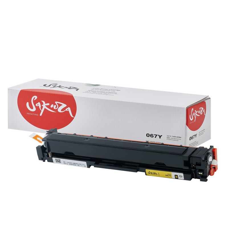 Картридж Sakura 067 Y (5099C002) для Canon, желтый, 1300к.