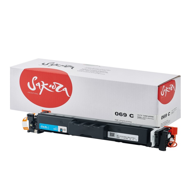 Картридж Sakura 069 C ECO (5093C002) для Canon I-Sensys LBP-673Cdw MF750C MF725, голубой, 1900 к. ECO (чип без счетчика копий)