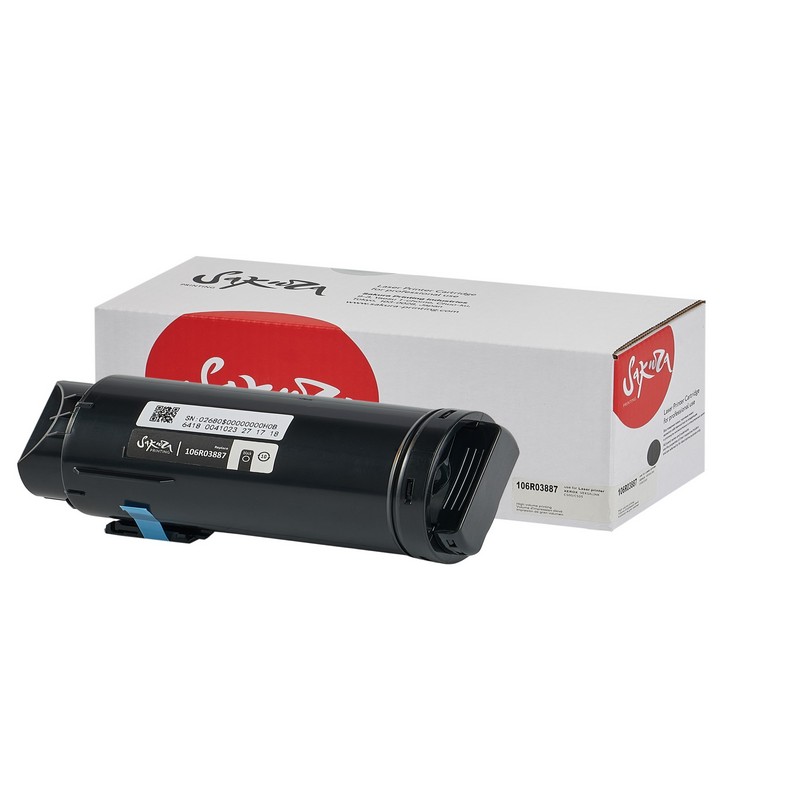 Картридж Sakura 106R03887 для XEROX, черный, 12100 к.