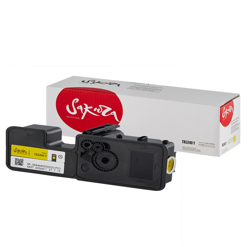 Картридж Sakura TK-5240 Y для Kyocera Mita M5526cdw/P5026cdw/P5026, желтый, 3000 к