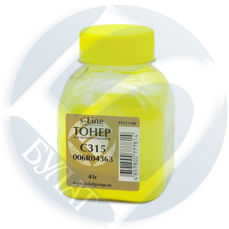 Тонер Xerox C315 банка 45г 006R04363 Yellow БУЛАТ s-Line