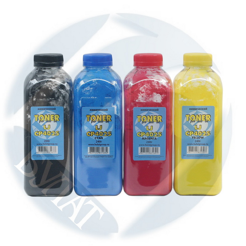 Тонер HP Color LJ CP4025 банка 200г Black химический БУЛАТ