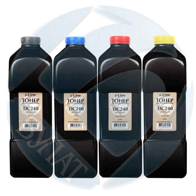 Тонер Xerox DocuColor 240 / WorkCentre 7655 / 7765 банка 670г (тонер+девелопер) Cyan БУЛАТ s-Line