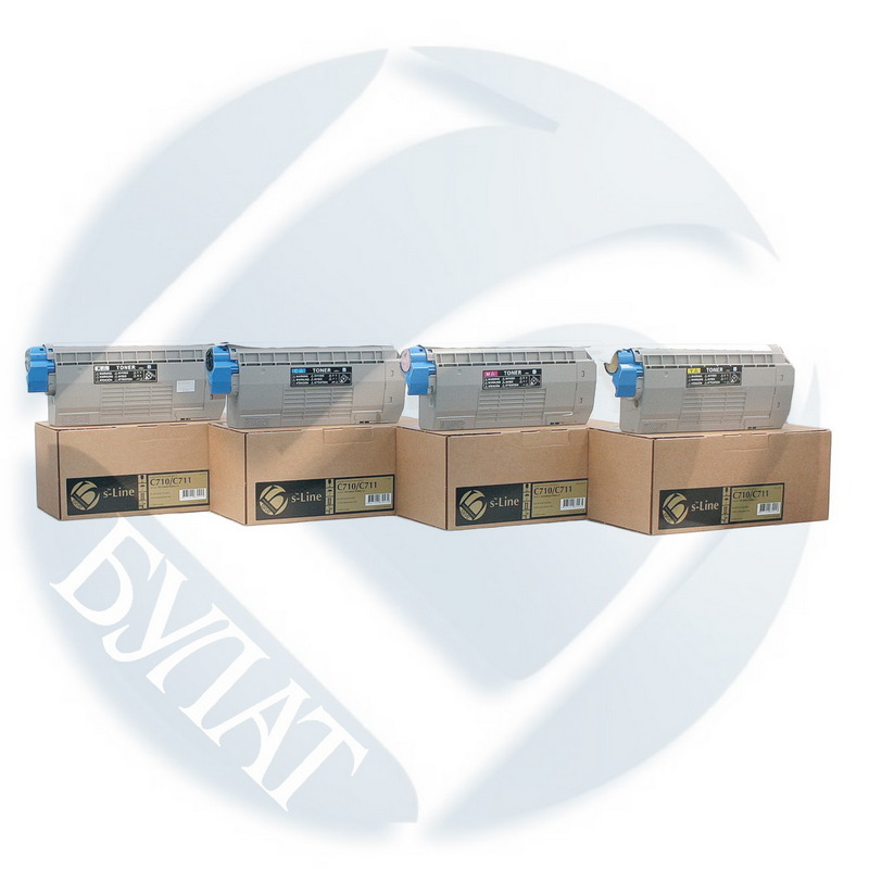 Тонер-картридж Oki C710 44318607 / 44318623 (11.5k) Cyan БУЛАТ s-Line