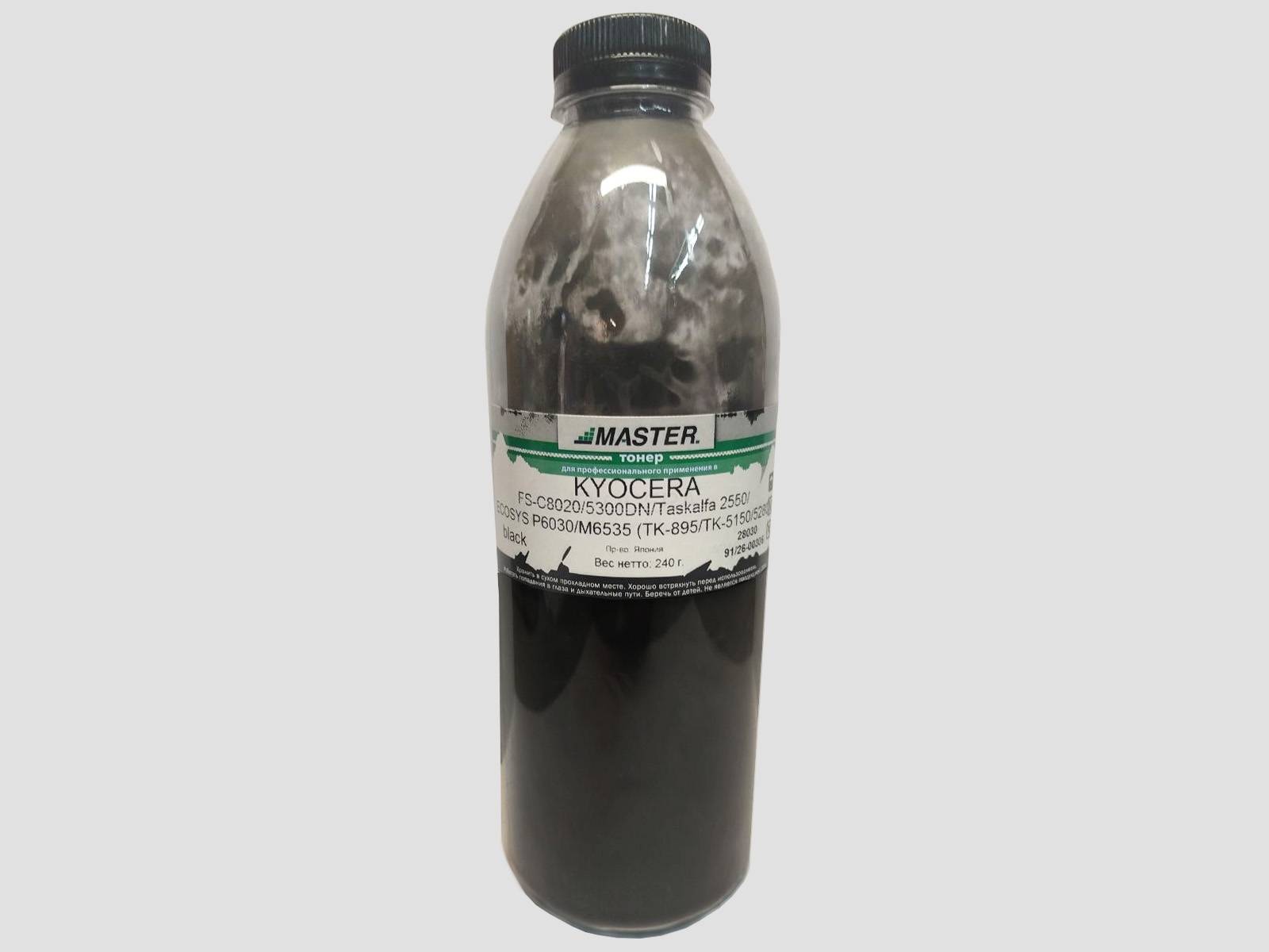 Тонер Kyocera Mita FS-C8020 FS-C8025 FS-C5300DN 5350DN TaskAlfa 2550, TK-560 TK-895 TK-5150 TK-5280 TK-8115 TK-8315, 240г/банка, black, 12K